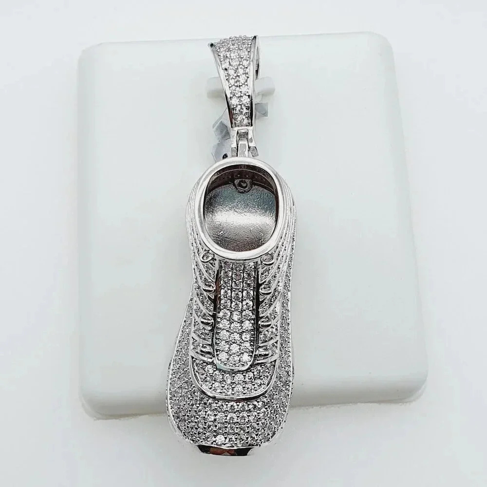 925 Sterling Silver Plated CZ Pendant, EVBRS642 - Picture 1 of 11